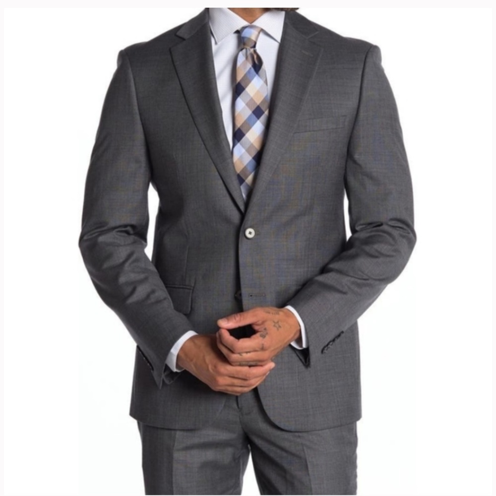 Calvin Klein Gray Malbin Slim Fit Suit Jacket 40R